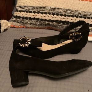 Nine West Jeweled D’Orsay ankle straps.